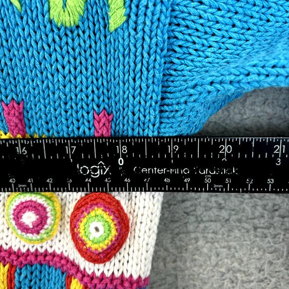 VTG 90s Caridgan Womens Small Artsy Twee Retro Funky Colorful Crop Knit Rainbow - Picture 6 of 12